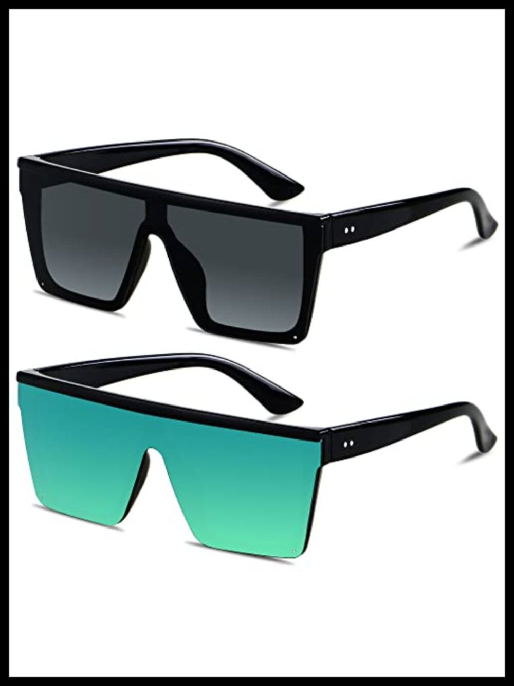 Oversized Square Sunglasses for Women Men Flat Top UV400